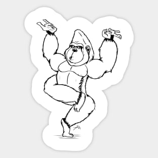 A thinking gorrilla Sticker